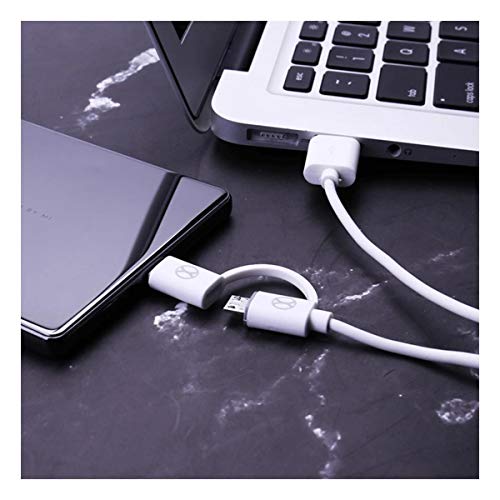 Xtrax Cabo 2 x 1 Micro USB com Adaptador, 801905, Branco