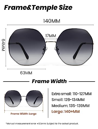 Veda Tinda Vision Round Sunglasses for Women 70s Trendy Retro Oversized Womens Circle Shades UV Protection with Glasses Chain4