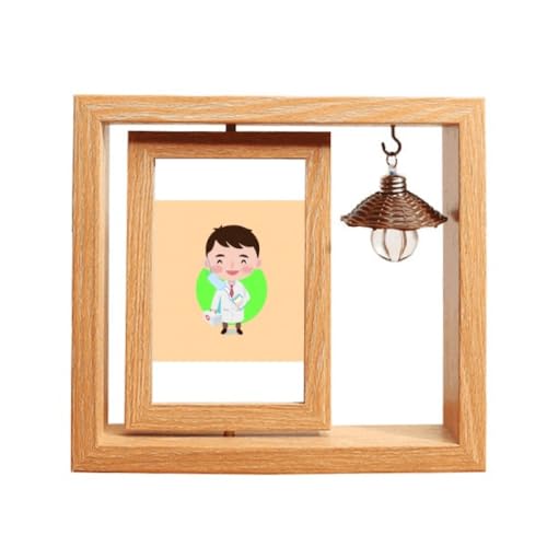 Sling Doctor Nurse Treatment Job Marco de fotos giratorio de madera de 4 x 6 pulgadas