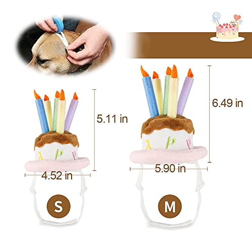 Sombrero de pastel rosa para cumpleaños de perro pequeño miniatura 3