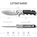LOTHAR SMAUG Pocket Knife, 3.7 inch D2 Steel Folding Knife with Clip, Sharp Tactical Knife with G10 Handle, Glass Breaker, Pocket Knives for Men, Survival Knife Valentines Day Gifts for Him Men Women