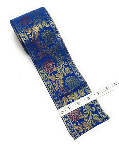 Image of Floral Brocade Ethnic Work Laces and Borders Material for Dresses, Sarees, Lehenga, Suits, Blouses, Dupatta, chunri and Crafts
