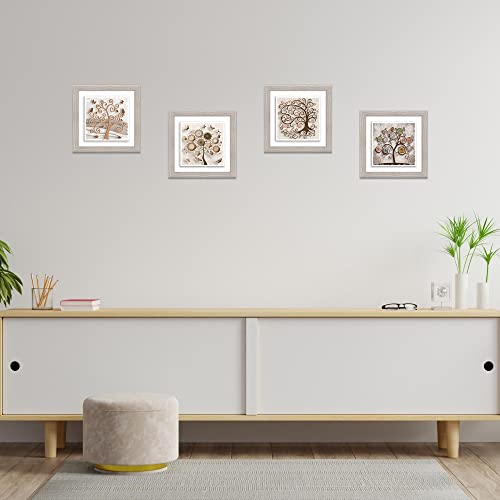 Lupia Set 4 Quadri Albero della Vita su Ceramica