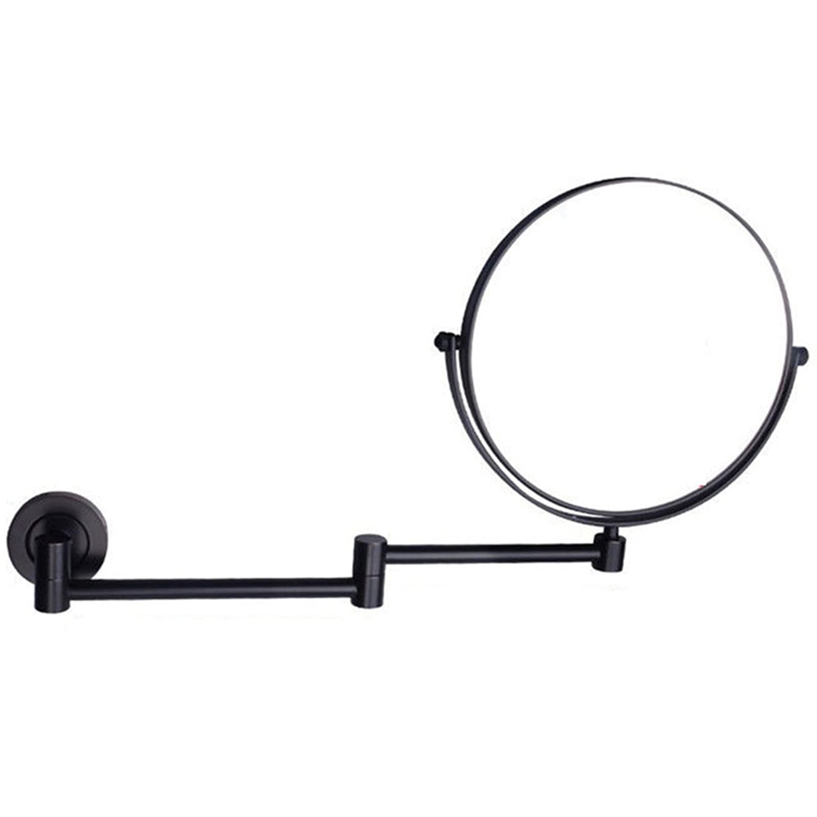 Miroir grossissant 10X mural double face noir de 8 pouces pour maquillage et rasage