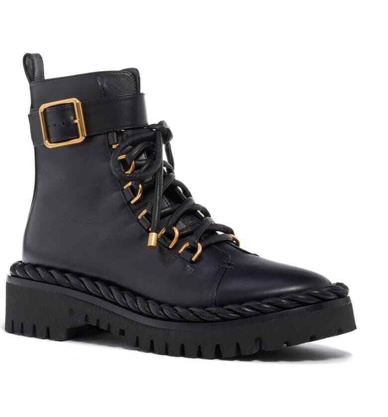 Valentino Garavani The Rope Lace-Up Combat Boot Size 36.5