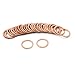 X AUTOHAUX Copper Crush Washers Flat Car Sealing Gaskets Rings 14 x 18mm Dia 30pcs
