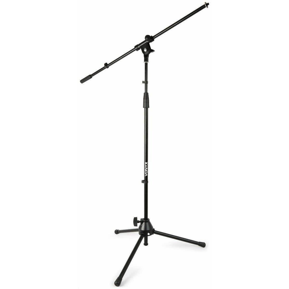 Vonyx MS10 Pack 2 Soportes de Micrófono con Jirafa Ajustable 110-230 cm Incluye Pinzas y Adaptadores Base Trípode Plegable Rosca 3/8 Soporte Micrófono para Estudio Directo Ensayo Escenario
