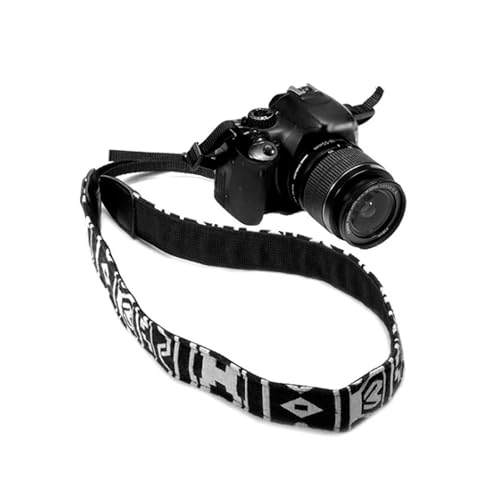 Alça para Câmeras Vintage Preta e Branca