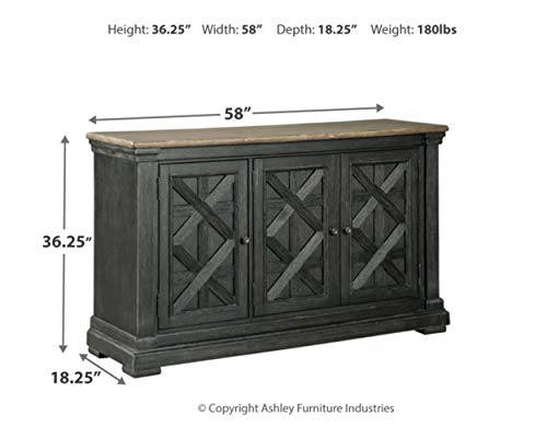 Signature Design By Ashley Tyler Creek Urban Farmhouse Dining Room Buffet Or Server, Almost Black #TOP2