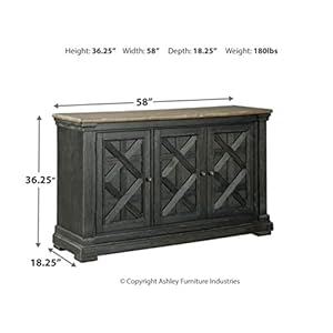 Signature Design by Ashley Tyler Creek Urban Farmhouse Dining Room Buffet Cabinet or Server, Almost Black Signature Design by Ashley Tyler Creek Urban Farmhouse Dining Room Buffet Cabinet or Server Almost Black