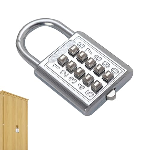 Cadenas à combinaison pour casier, combinaison de touches, cadenas de sécurité 8/10 chiffres, cadenas de sécurité avec cadenas à code numérique et combinaison de touches pour le Soydan