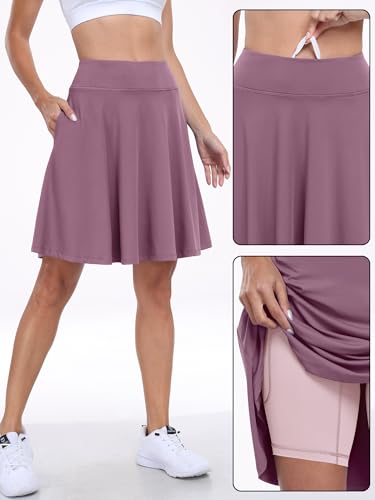 Image of ANRABESS Knee Length Skorts Skirts for Women 2026 Summer High Waisted Golf Tennis Skirt Casual Travel Built-in Shorts Clothes