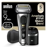 Braun Series 9 PRO+ Electric Razor for Men, 5 Pro Shave Elements & Precision Long Hair Trimmer, 6in1 SmartCare Center, Wet & Dry Electric Shaver for Smooth Skin with 60min Battery Runtime, 9567cc