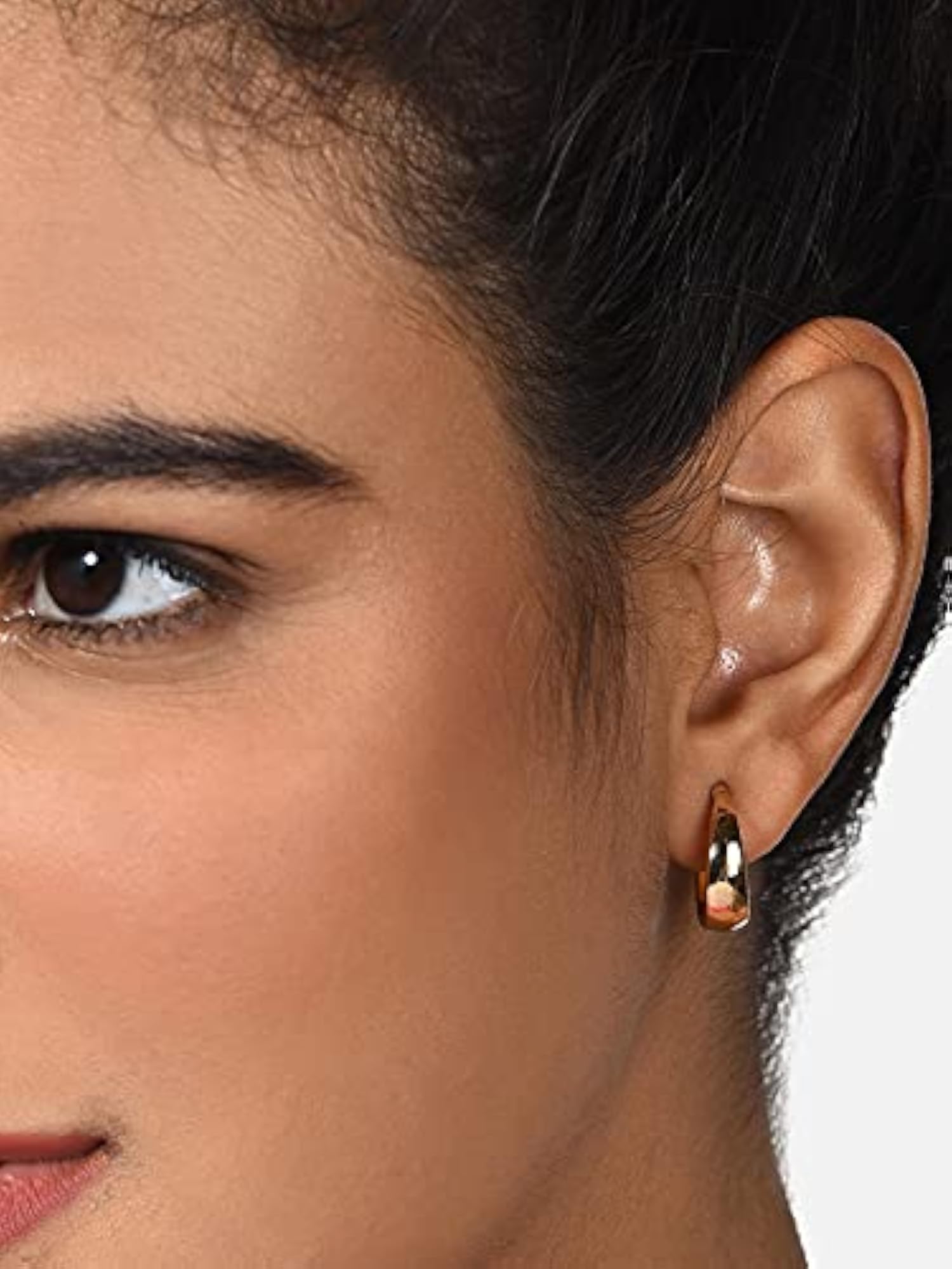 Contemporary Studs & Semi-Hoop Earrings Set