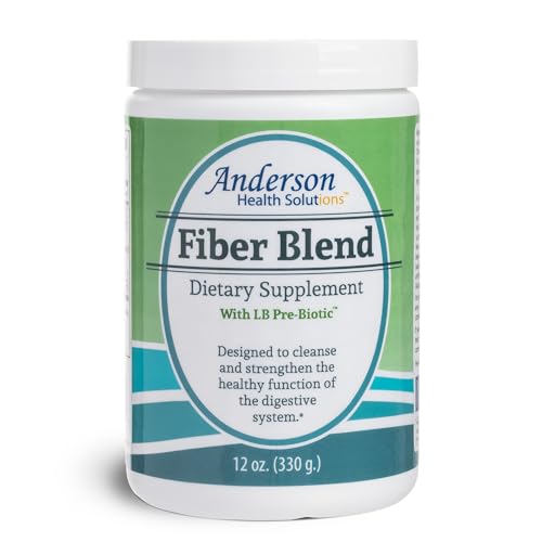 Anderson Fiber Blend with LB Prebiotic, Premium Psyllium Fiber Supplement, Psyllium and Apple Pectin, Unsweetened, Gluten Free, Vegan, 12 Ounces