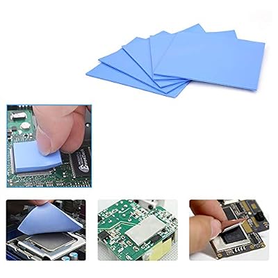 ViaGasaFamido Thermal Pad 5 Pcs 100x100x1.5mm Soft Silicone CPU Thermal Pad GPU Cooling Pad for Heatsink Heat Conduction