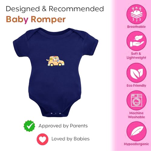 Image of VParents Rompers for New Born Baby Girl & Boy (Pack of 3), 100% Cotton Half Sleeve Romper /Bodysuit /Jumpsuit /Onesies /Sleepsuit For Infants & Toddlers, Comfortable Daily Wear Clothes For Babies