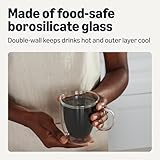 Amazon Basics Double Walled Glass Coffee Mugs, 4-Piece Set, 354.9ml, Dishwasher-Safe - Image 3