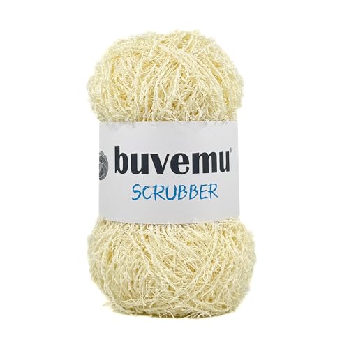 Buvemu Scrubber Yarn for Crochet, Knitting & Dishcloths, Cream
