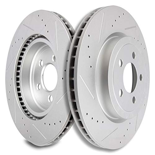 Scitoo Brakes Rotors 2Pcs Front Drilled Slotted Discs Brakes Kit Fit 2009 2008 2009 2010 2011 2012 2013 2014 2015 2016 2017 For Dodge Challenger,2006-2017 For Dodge Charger,2005-2008 For Dodge Magnum #TOP5