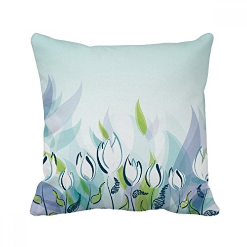 Coussin Tulipe Peinte à la Main 40x40 cm Carré Multicolore pour Canapé - 2