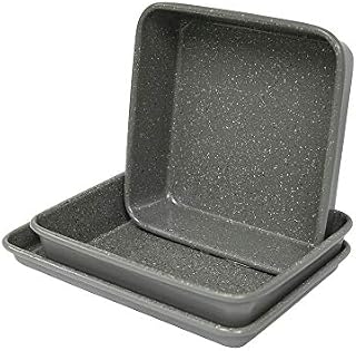 casaWare 3pc Ultimate Series Commercial Weight Toaster Oven Bakeware Set (Silver Granite)