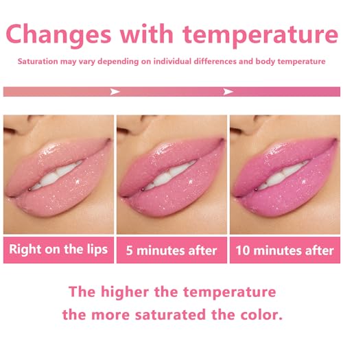 LemonSac 2PCS Boss up Color Changing Lip Oil, Magic Color Changing Lip Oil V2, Lip Oil Boss Up Cosmetics,Warm Change Moisturizing Lip Gloss, Conversion Lip Glow Oil Non-Sticky Primer Lip Tint - Thumbnail 3