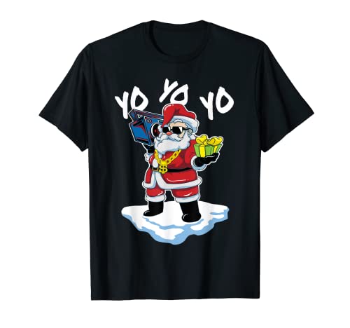 Santa Claus Hip Hop Christmas T-Shirt Funny Gangster Rapper Camiseta