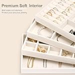 Jenseits 4 Jewelry Organizer Drawer Insert, Stackable Velvet Jewelry Tray Organizer Display Case Storage Containers, Earring Holder Necklace Watch Bracelet Accessary Ring Trays, Gift For Women (Beige) - Image 4