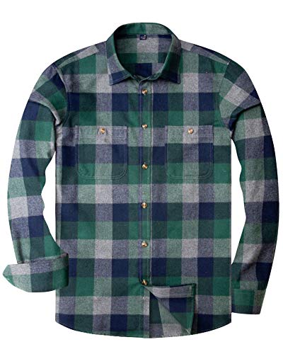 Photo 1 of Alimens and Gentle Men's Button Down Regular Fit Long Sleeve Plaid Flannel Casual Shirts