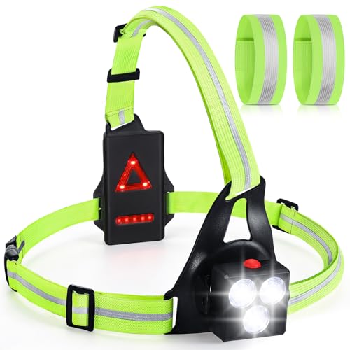 Kssvzz Luz Running Recargable, Linterna para Correr, Luz para correr de Nochetiras Reflectantes, ángulo de Haz Ajustable De 90°, Peso Ligero, 500 LúMenes Para Correr