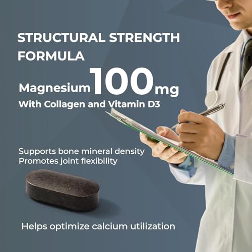 Image of OYB Bone Buddy Tablets with Vitamin D3, C, E, Collagen & Magnesium - Bone Strength & Joint Flexibility Support, Promotes Healthy Cartilage & Mobility, 30 Tablets