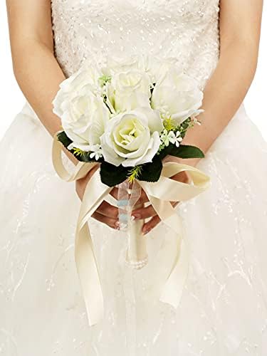 Wedding Bouquet Set - Artificial Silk Roses & Dahlia Flowers For Bride & Bridesmaids, Home Decoration, Gifts - View #5