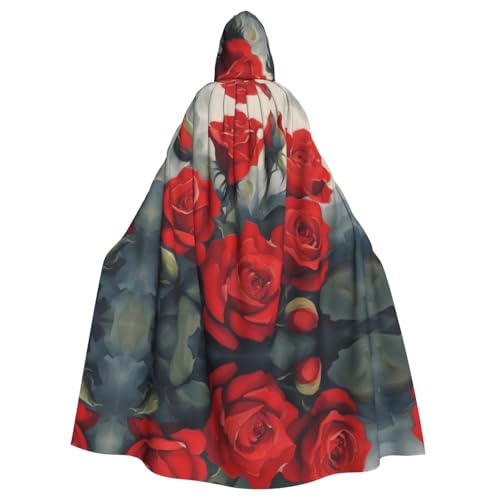 Cape à capuche roses rouges adulte costume fluide et réutilisable mixte
