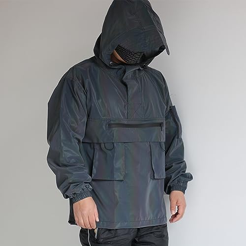 Chaqueta reflectante para hombre con capucha y bolsillos miniatura 3