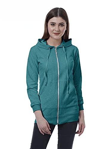 Haut à capuche Moomaya zippé pour femme avec manches longues et poches pratiques