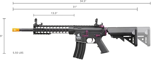 Vista 31 de Lancer Tactical Gen 2 KeyMod Airsoft AEG de 10" con grúa Stock Polímero bronceado con 300 rondas Mag