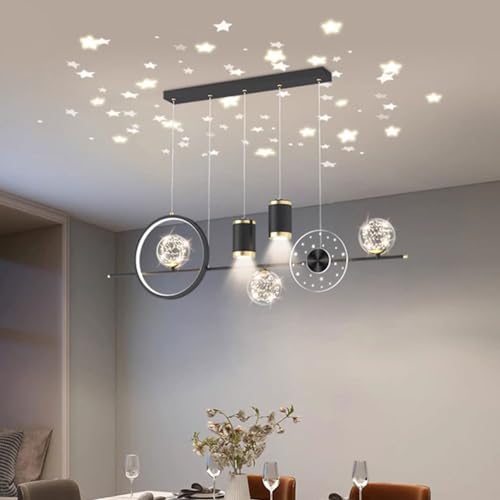 Lustre classique noir pour table à manger et cuisine à intensité réglable