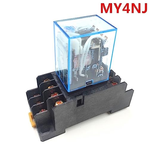 Relé electromagnético MY4NJ de 12V DC con base PYF14A para control industrial 3