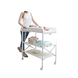 WJMLS Pliante Table à Langer bébé de Stockage Baignoire Unité Station Diaper Dresser, Portable Massage bébé Nouveau-né for 0-3 Ans (Color : Green)