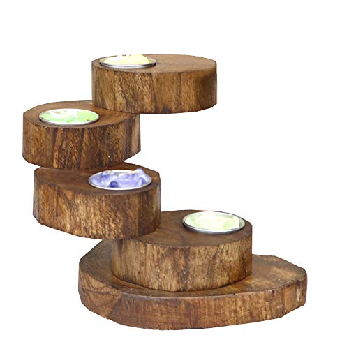 jeerbly Holz Kerzenständer Kerzenhalter Tischdeko Pflanze Blumenplot Cover