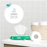 Amazon Brand - Mama Bear Flushable Toddler Toilet Wipes, Unscented, Formulated without Fragrance, Hypoallergenic, Septic Safe, 336 Count, 8 Packs of 43 — image 3