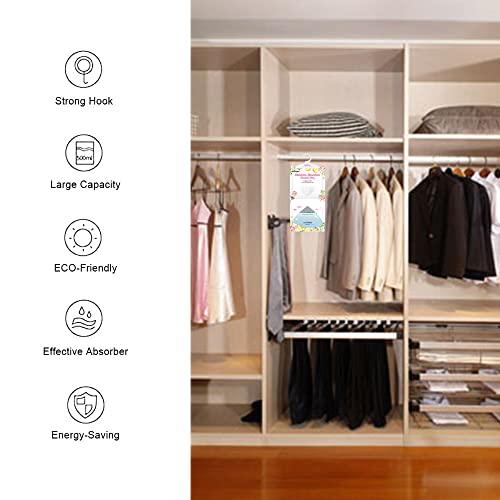 Canager Hanging Moisture Absorber, Lemon Rose Moistureproof Desiccant Hanging Bag，Dehumidifier Bag (8 Packs) Hanging Closet Dehumidifier Bags, Moisture Absorb 12.5 Oz #TOP5