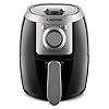 CHEFMAN Small, Compact Air Fryer Healthy Cooking, 2 Qt, Nonstick, User Friendly and Adjustable Temperature Control w/ 60 Minute Timer & Auto Shutoff, Dishwasher Safe Basket, BPA - Free, Black