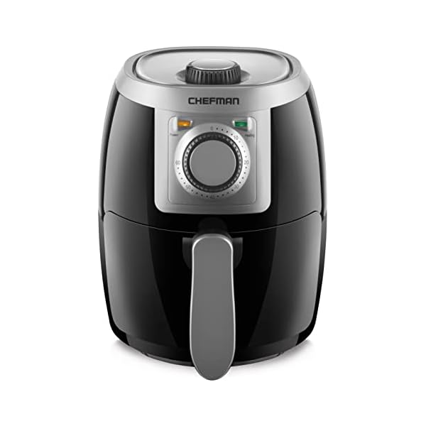 CHEFMAN Small, Compact Air Fryer Healthy Cooking, 2 Qt, Nonstick, User Friendly and Adjustable Temperature Control w/ 60 Minute Timer & Auto Shutoff, Dishwasher Safe Basket, BPA - Free, Black CHEFMAN Small, Compact Air Fryer Healthy Cooking, 2 Qt, Nonstick, User Friendly and Adjustable Temperature Control w/ 60 Minute Timer & Auto Shutoff, Dishwasher Safe Basket, BPA - Free, Black