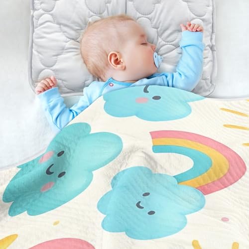 Burbuja Cute Pastel Suns Cloud Baby Blanket for Boys Girls, Nursery Soft Warm Swaddling Receiving Baby Blankets, 30x40 in Toddler Blanket4