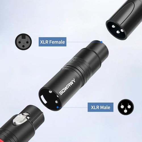 2 Adaptadores XLR Macho a Hembra 3 Pines miniatura 5