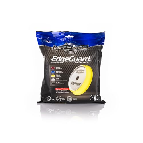 Image of Buff and Shine - EdgeGuard Foam Buffing Pads - Yellow - 6 inch Polishing Pad - Pack of 2