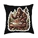 Bigfoot Sasquatch Halloween Chef Cooking Apparel Bigfoot Chef Sasquatch Cooking Food Funny Foodie Throw Pillow, 18x18, Multicolor