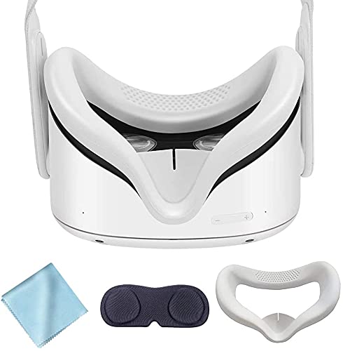 CONNYAM VR Face Cover and Lens Cover for Oculus Quest 2, Sweatproof Silicone Face Pad Face Cushion for Oculus Quest 2 VR Headset